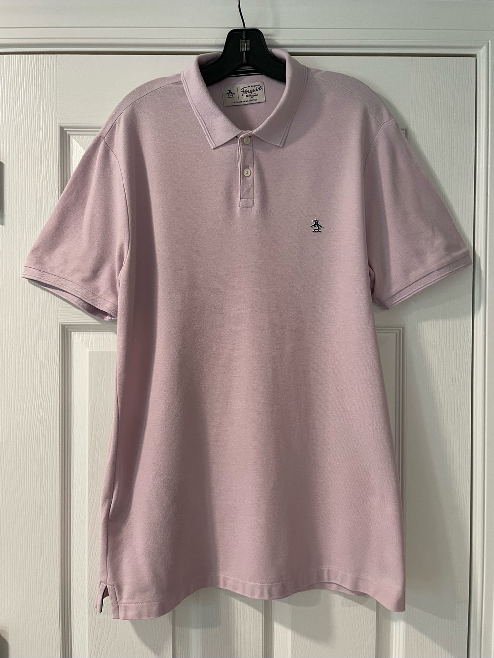 Original Penguin Men's 100% Organic Cotton Polo Large Lavender (Light Purple)